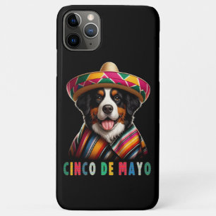 Cinco De Mayo Bernese Dog with Poncho And Sombrero iPhone 11 Pro Max Case