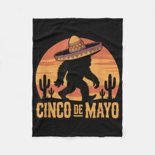 Cinco De Mayo Bigfoot Sombrero Desert Sunset  Fleece Blanket