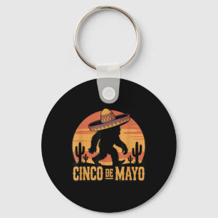 Cinco De Mayo Bigfoot Sombrero Desert Sunset  Key Ring