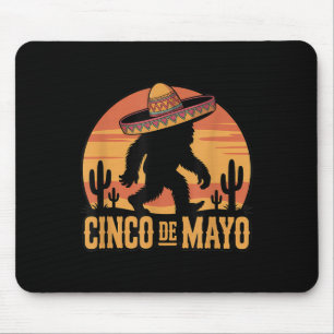 Cinco De Mayo Bigfoot Sombrero Desert Sunset Mouse Pad