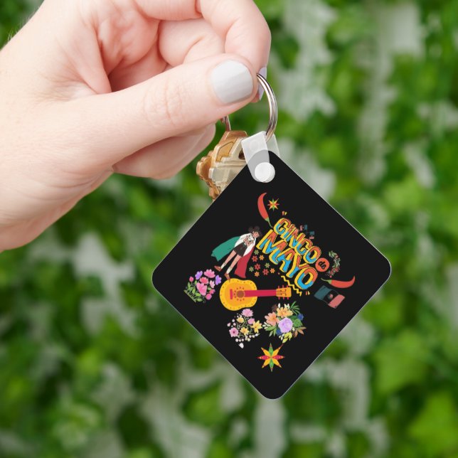 Cinco De Mayo black Key Ring (Hand)