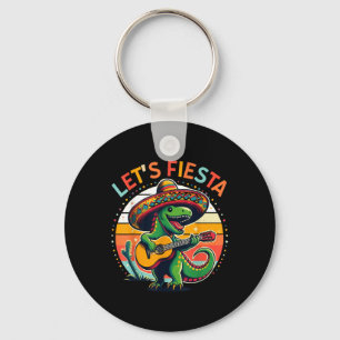 Cinco De Mayo Boys Kids Lets Fiesta Dinosaur Mexic Key Ring