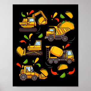 Cinco De Mayo Boys Kids Toddler Construction Truck Poster