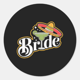 Cinco De Mayo Bride Sombrero Margarita Party Mexic Classic Round Sticker