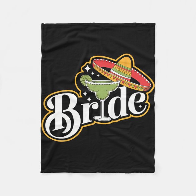 Cinco De Mayo Bride Sombrero Margarita Party Mexic Fleece Blanket (Front)