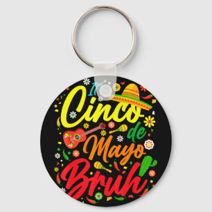Cinco de mayo bruh dabbing mexican boy poncho key ring