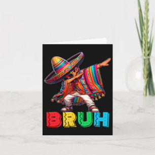 Cinco De Mayo Bruh Dabbing Mexican Boy Poncho Kids Card