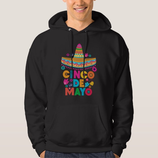 Cinco De Mayo Burritos  Mexico Tacos and Avocado   Hoodie (Front)