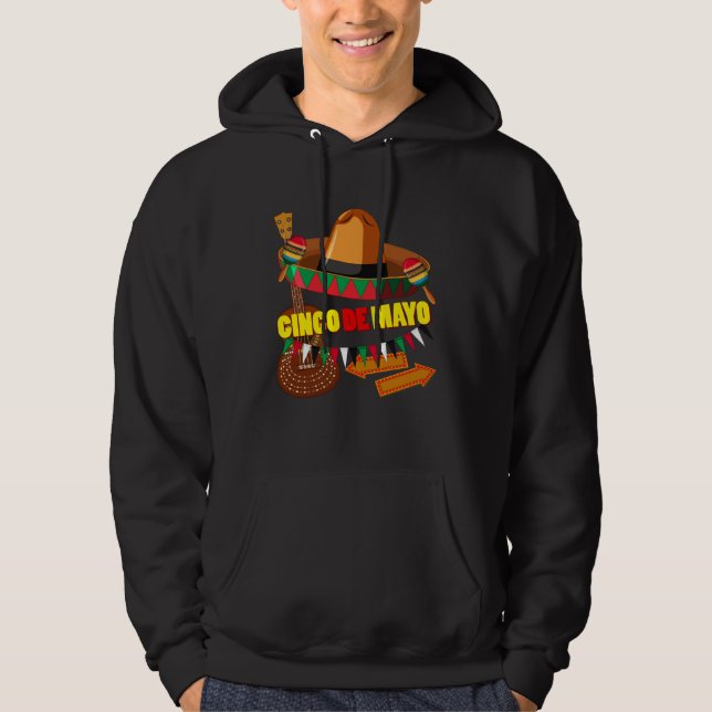 Cinco De Mayo Burritos  Mexico Tacos and Avocado   Hoodie (Front)