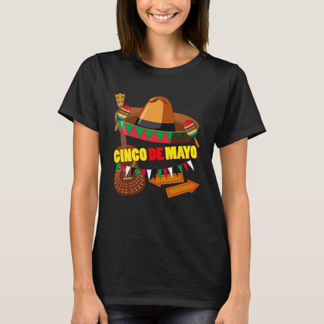 Cinco De Mayo Burritos  Mexico Tacos and Avocado   T-Shirt (Front)