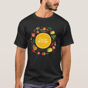 Cinco De Mayo Burritos  Mexico Tacos and Avocado   T-Shirt