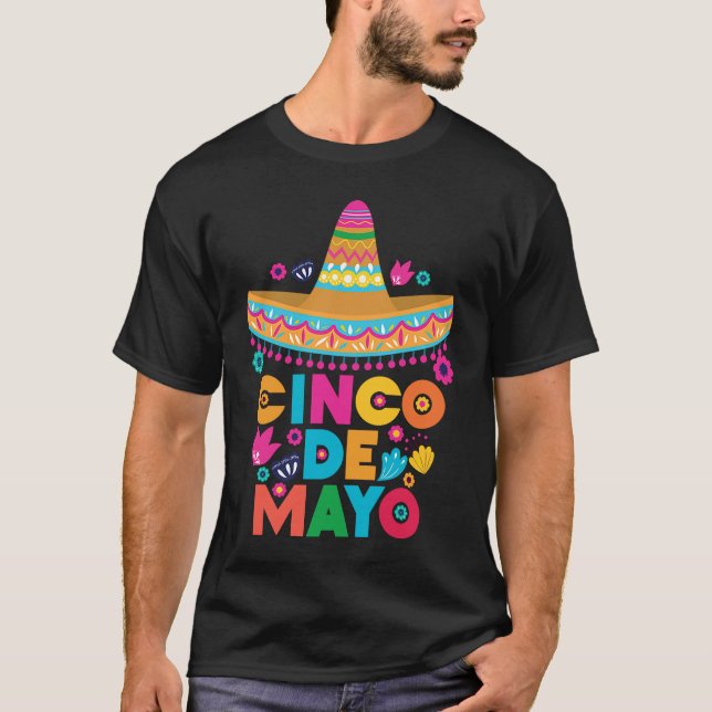 Cinco De Mayo Burritos  Mexico Tacos and Avocado   T-Shirt (Front)