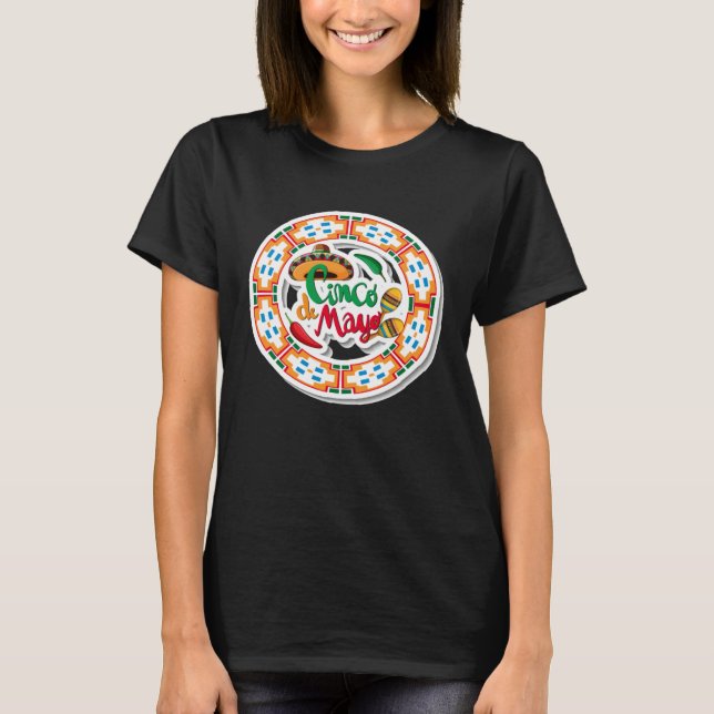 Cinco De Mayo Burritos  Mexico Tacos and Avocado   T-Shirt (Front)