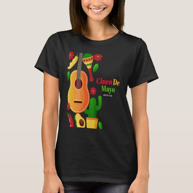 Cinco De Mayo Burritos  Mexico Tacos and Avocado   T-Shirt (Front)