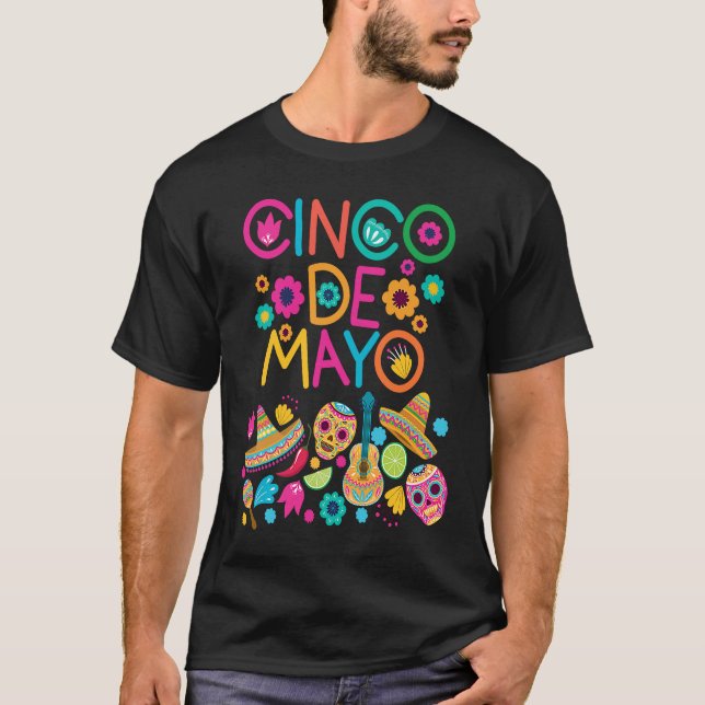 Cinco De Mayo Burritos  Mexico Tacos and Avocado   T-Shirt (Front)