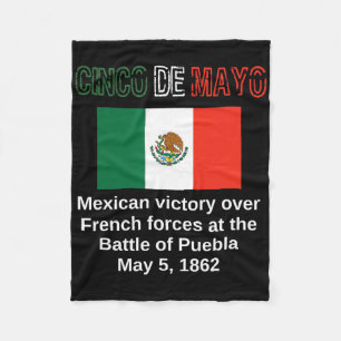 Cinco De Mayo Byttle Of Puebla May 5 Mexican Cinco Fleece Blanket