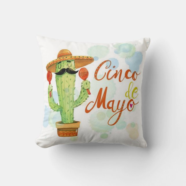 Cinco De Mayo Cactus Cushion (Front)