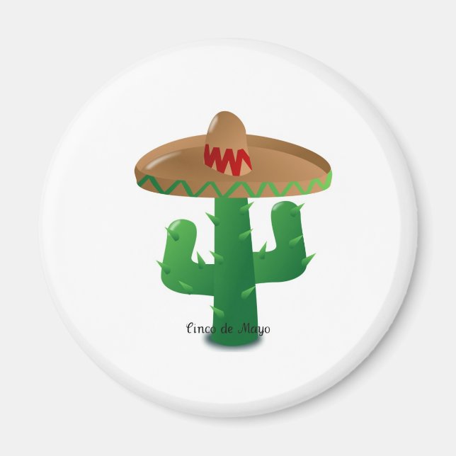 Cinco de Mayo cactus Magnet (Front)