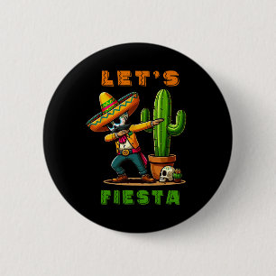 Cinco De Mayo Cactus Mexican Poncho Sombrero Hat B 6 Cm Round Badge