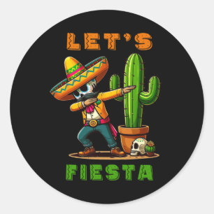 Cinco De Mayo Cactus Mexican Poncho Sombrero Hat B Classic Round Sticker