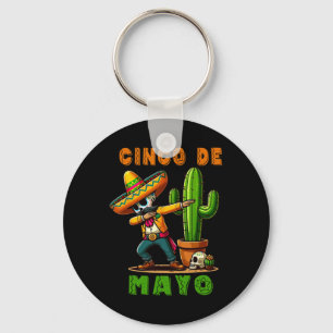 Cinco De Mayo Cactus Mexican Poncho Sombrero Hat B Key Ring