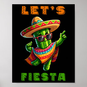 Cinco De Mayo Cactus Mexican Poncho Sombrero Hat B Poster