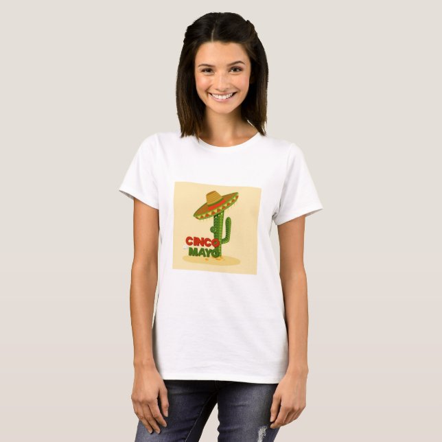 Cinco De Mayo Cactus T-Shirt (Front Full)