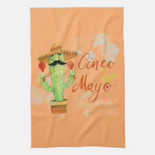 Cinco De Mayo Cactus Tea Towel