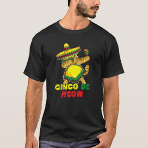 Cinco De Mayo Cat  Cat Kitten Dab Cinco De Meow T-Shirt
