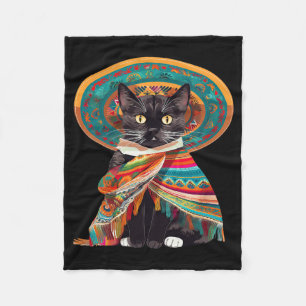 Cinco De Mayo Cat Design For Women  Fleece Blanket