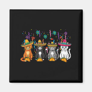 Cinco De Mayo Cats Sombrero Fiesta Kitten Women Magnet