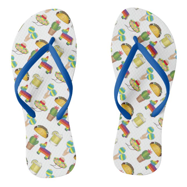 Cinco de Mayo Celebration Fiesta Party Print Thongs (Footbed)