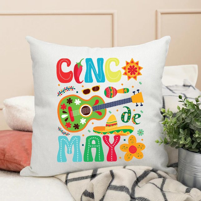 Cinco De Mayo Celebration mexican theme Cushion (Cinco De Mayo Celebration mexican theme Throw Pillow)