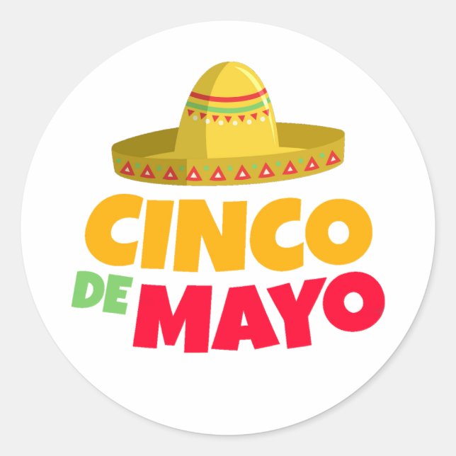 cinco de mayo celebrations classic round sticker (Front)