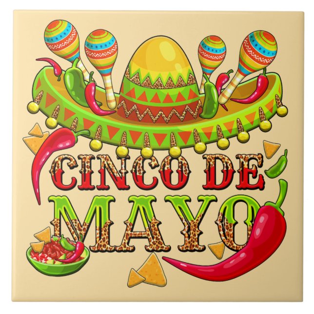 Cinco de Mayo Ceramic Tile (Front)