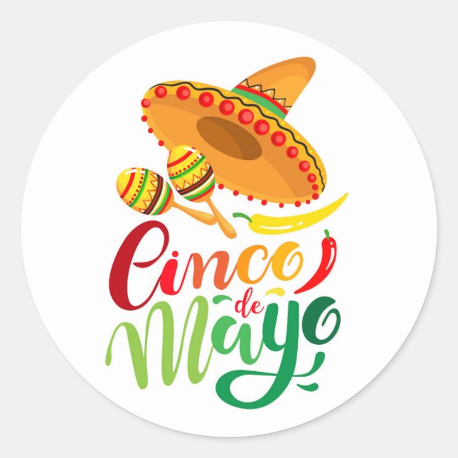  Cinco De Mayo Classic Round Sticker (Front)