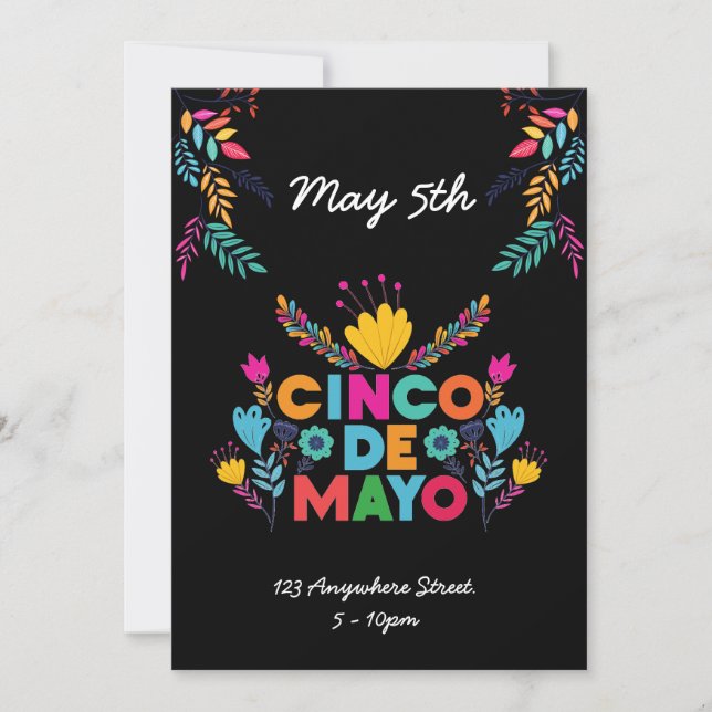 Cinco de Mayo Colourful Invitation (Front)