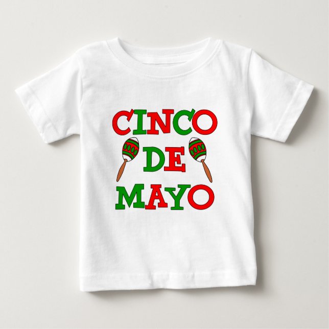 Cinco De Mayo Colourful Maracas Baby T-Shirt (Front)