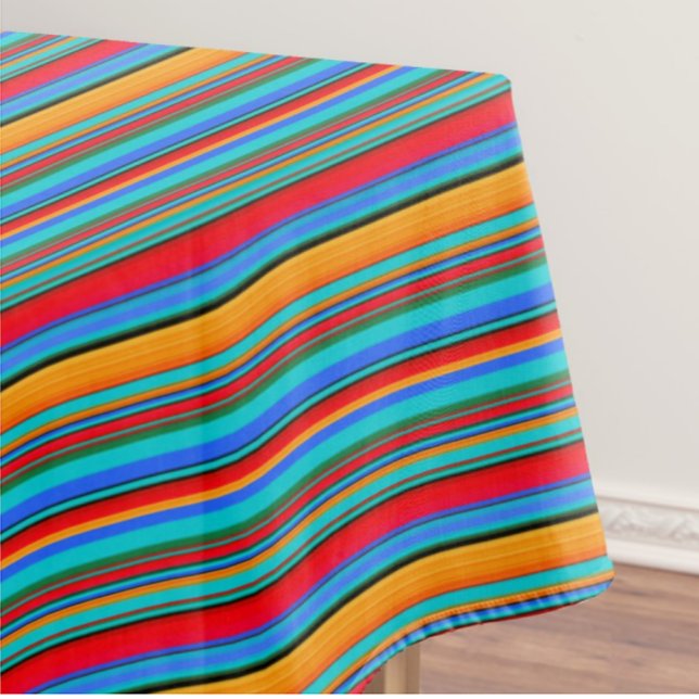 Cinco de Mayo Colourful Mexican Stripes Tablecloth (So festive!)