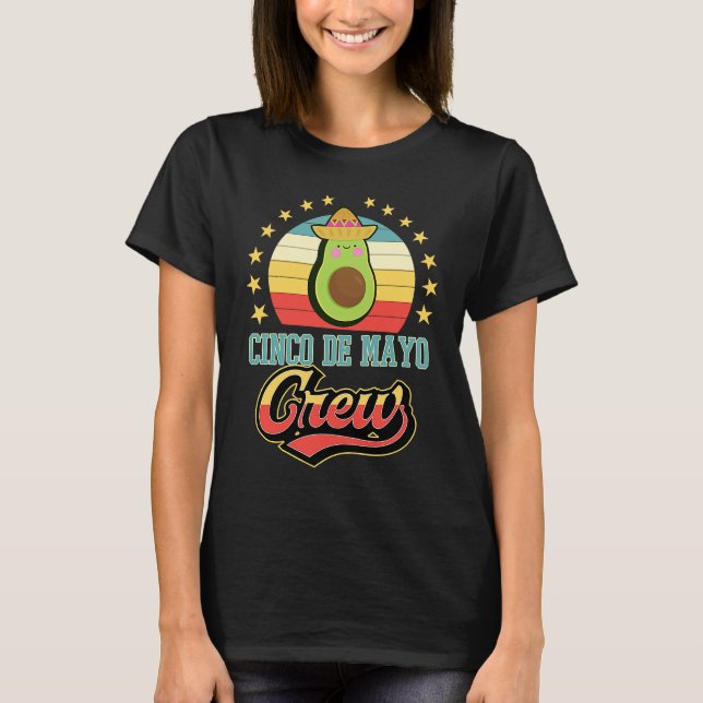 Cinco De Mayo Crew Matching Group Sombrero Avocado T-Shirt (Front)