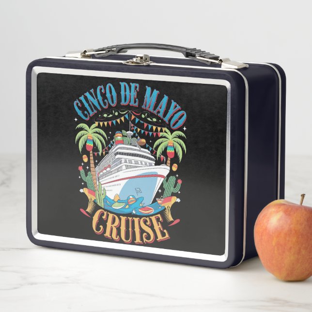 Cinco De Mayo Cruise Mexico Mexican Ship Fiesta Metal Lunch Box (In Situ)