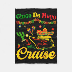 Cinco De Mayo Cruise Squad Group Matching Mexican  Fleece Blanket