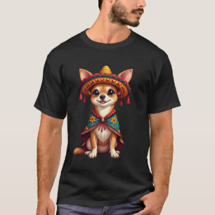 Cinco De Mayo Cute Mexican Dog Chihuahua Sombrero T-Shirt