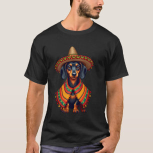 Cinco De Mayo Cute Mexican Hat Dog Sombrero Poncho T-Shirt