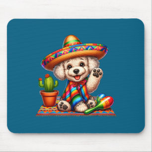 Cinco de mayo cute poodle 2025 dogs lovers sombrer mouse pad