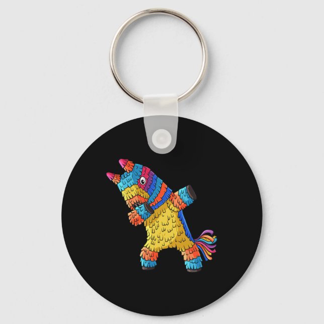 Cinco de Mayo Dabbing Donkey Pinata Fun Mexican Da Key Ring (Front)