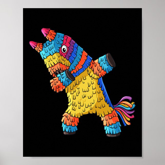 Cinco De Mayo Dabbing Donkey Pinata Funny Mexican  Poster (Front)