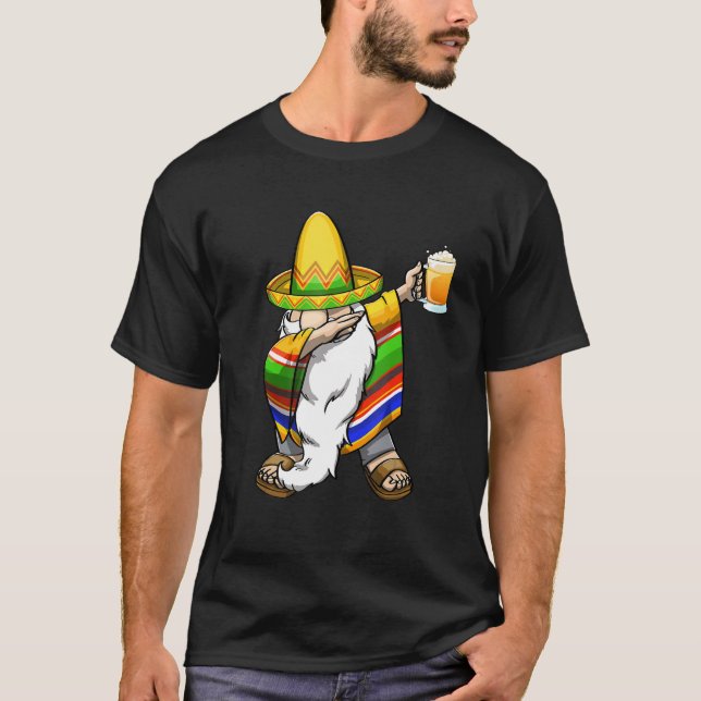 Cinco De Mayo Dabbing Gnome Beer Women Mexican Cel T-Shirt (Front)