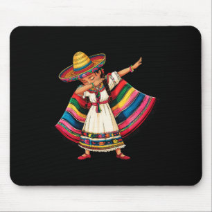 Cinco De Mayo Dabbing Mexican Girls Sombrero Ponch Mouse Pad