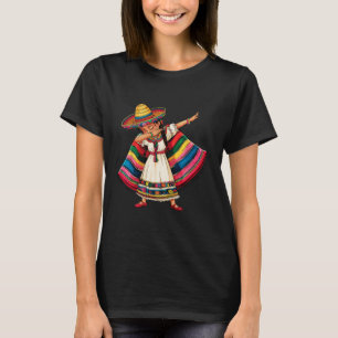 Cinco De Mayo Dabbing Mexican Girls Sombrero Ponch T-Shirt